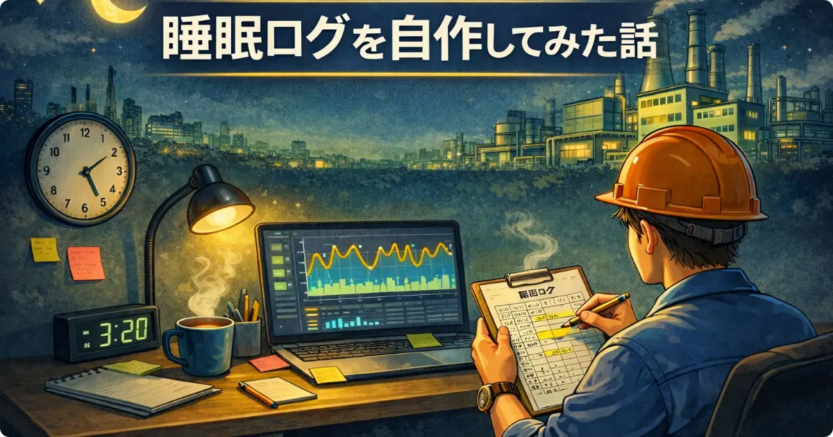 睡眠ログを自作して観測する様子のアイキャッチ