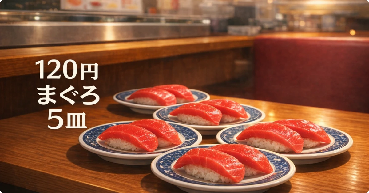 スシロー スンスンコラボ夜 120円まぐろ5皿