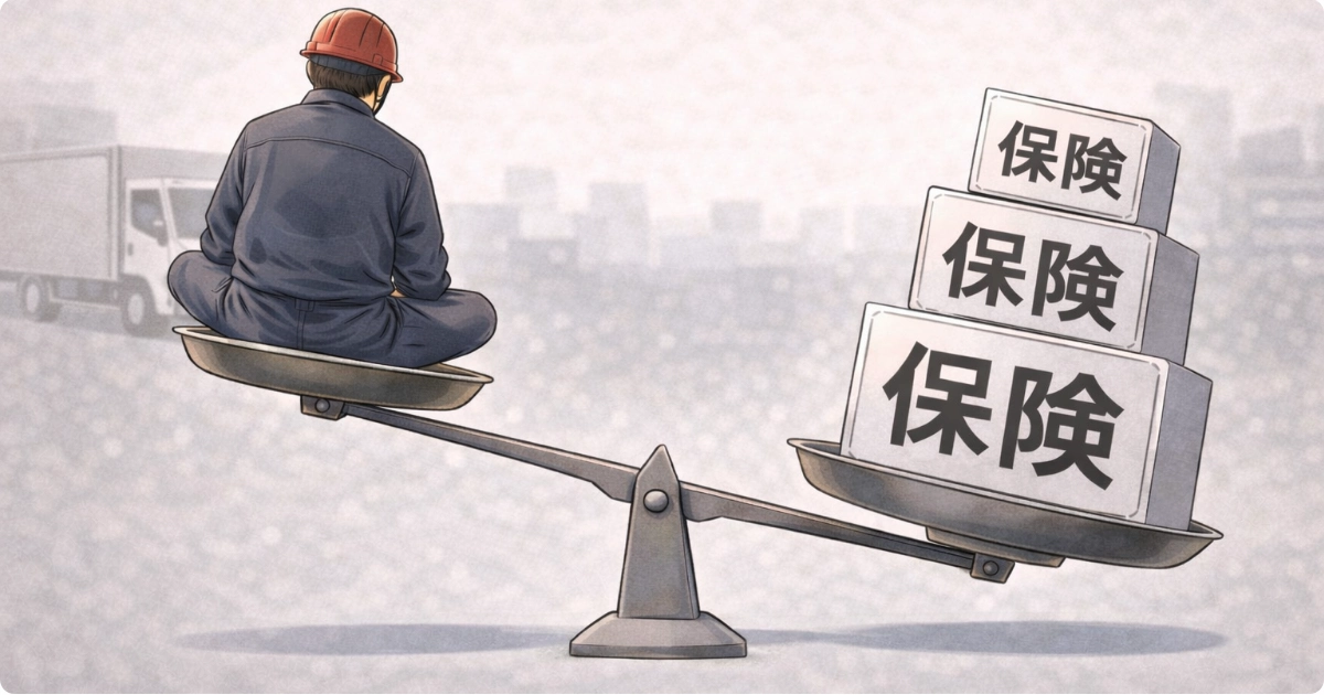天秤で自分より保険の方が重く傾いている様子を表現したアイキャッチ