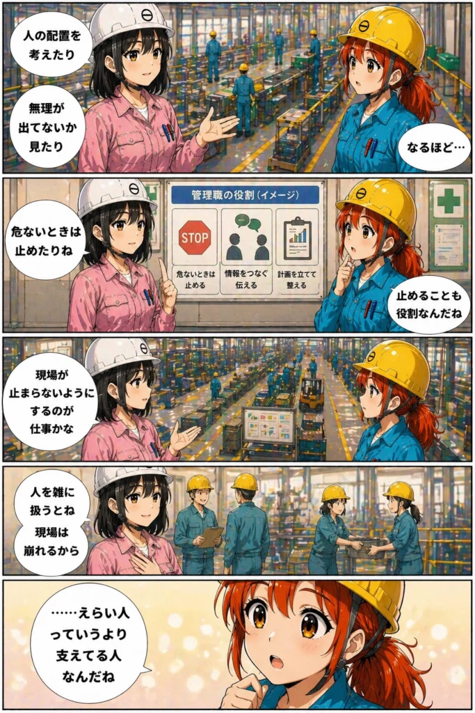 異世界工場に咲くふたり 第0007話「管理職って何してるの？」前半漫画